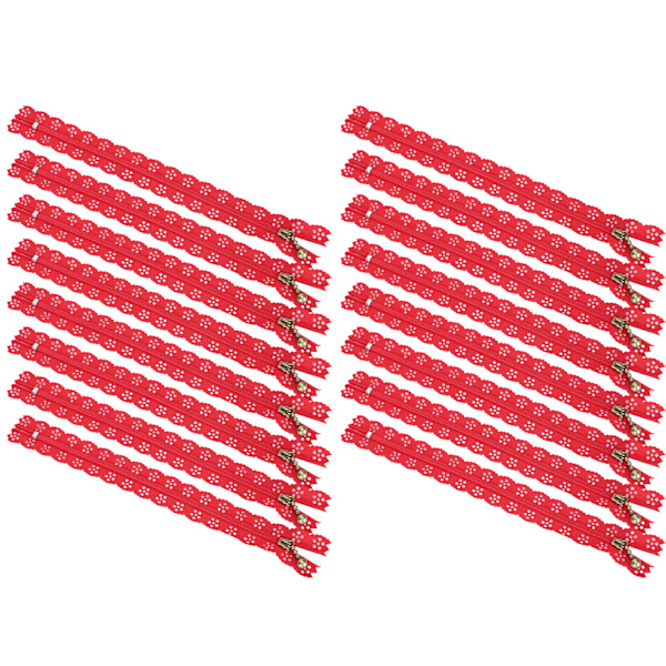 20 st 20 cm DIY nylon spets blixtlås spole blomma blixtlås för sömnad bröllopsklänning hantverk röd