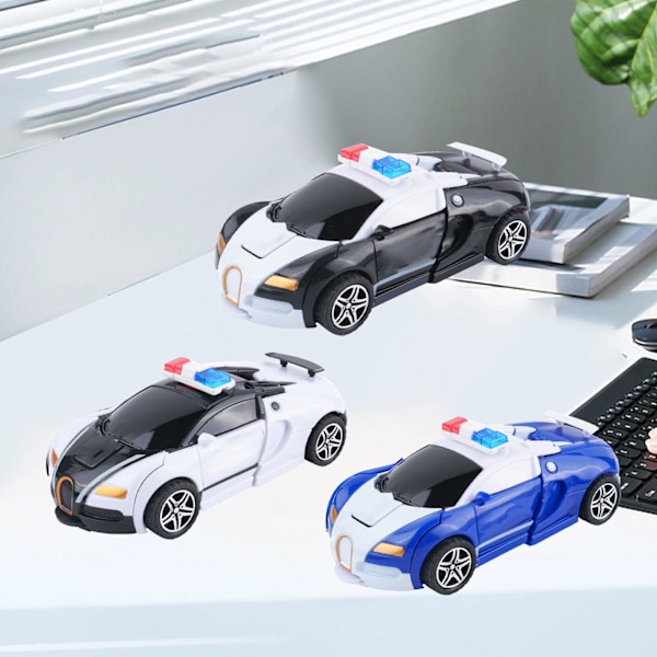 Muuttuva autolelu, iskunkestävä, kaksoisinertia, tukeva, kestävä robottiautolelu lapsille, pojille, mustavalkoinen