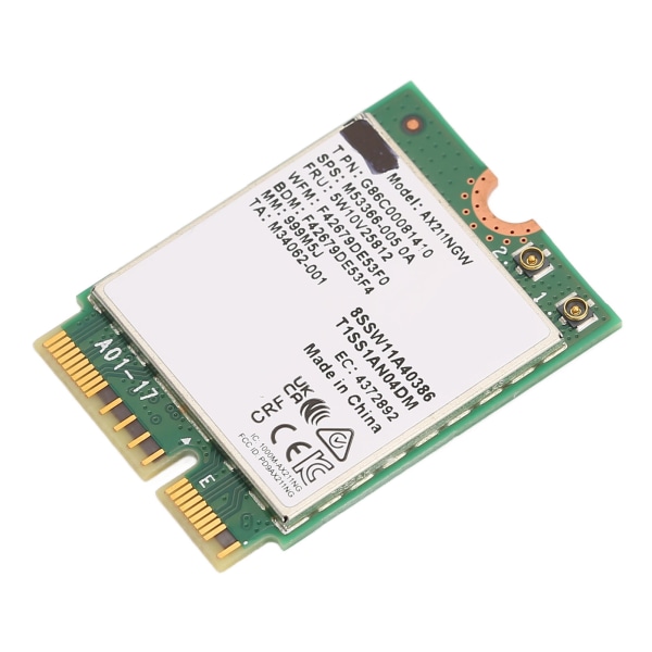 M.2 Nettverkskort AX211NGW M.2 KEY E CNVio 2 Triple Frequency 802.11ac BT5.2 Wireless WiFi Adapter Card for Win 10