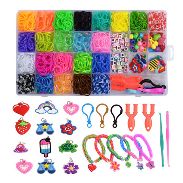 32 rutnät gummiband påfyllningskit DIY armband gör ljusa färger påfyllningskit armband