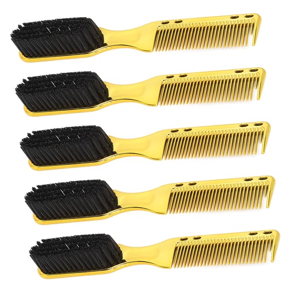 5 st dubbelsidig hårborste kam män guld ergonomisk nylon skäggvårdsborste kam hårstylingverktyg