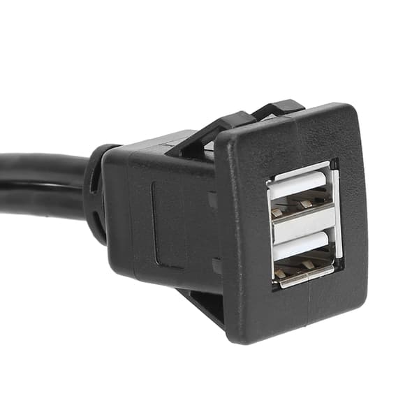 USB 2.0 Forlengelseskabel Dobbel Grensesnitt Vanntett Bil Dataoverføring Dashbord Adapterledning 1M/3.3ft