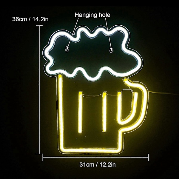 Öl Neonskylt LED Ljusskyltar Dekorativa Vägglampor Gul Vit Neon För Bar Pub Nattklubb Restaurang Butik Festival Firande Dekoration Party