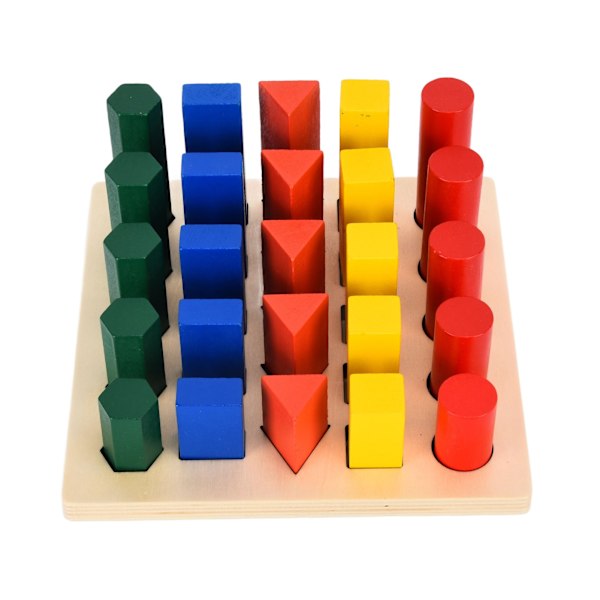 Puinen luokittelulelu Montessori aistiopetusvälineet Lastentarha ammattimainen painos Puinen geometriatikkaat Geometriatikkaat