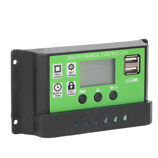 Justerbar parameter intelligent solcellsladdningsregulator med LCD-display 12V 24V adaptiv 10A