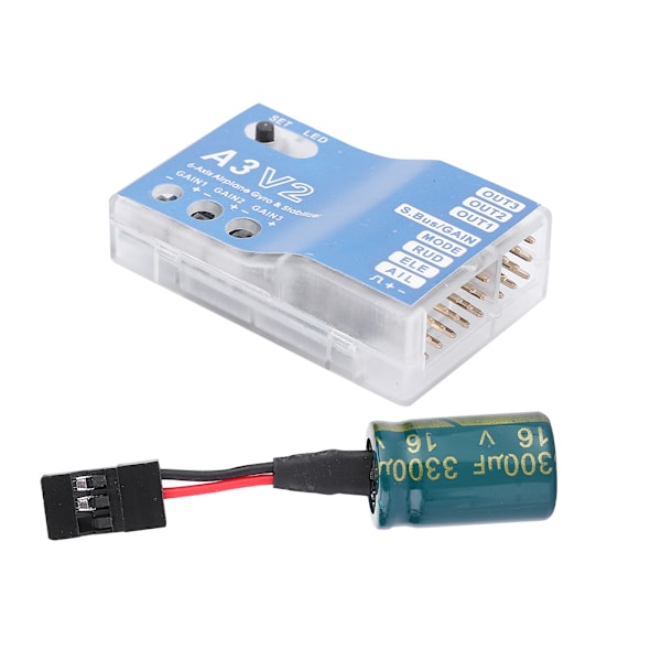 F50A 3-akset Gyro A3 V2 flyvekontrolstabiliseringssystem til RC fastvingefly