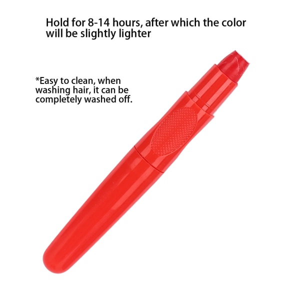 2 stk bærbar midlertidig hårfarvning farveblyant Roterbar hårfarvepen Stylingværktøj Rød