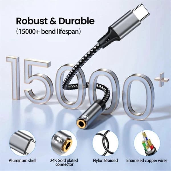 USB-C til 3,5 mm hovedtelefonadapter til --