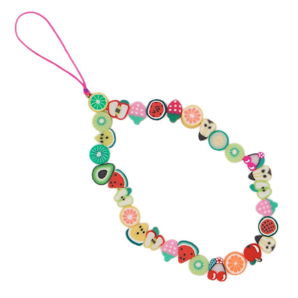 Colorful Beads Phone Lanyard with Smiley Face