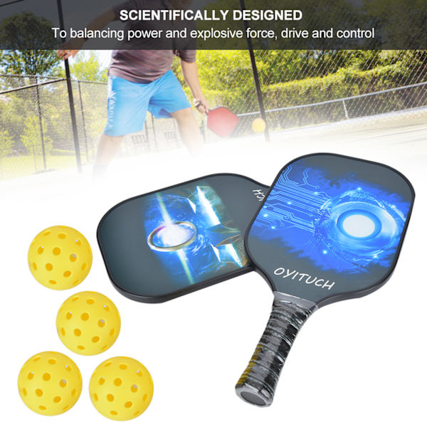 Professionell kolfiber utomhussport bärbar pickleball paddelracket Optimal bollkontroll