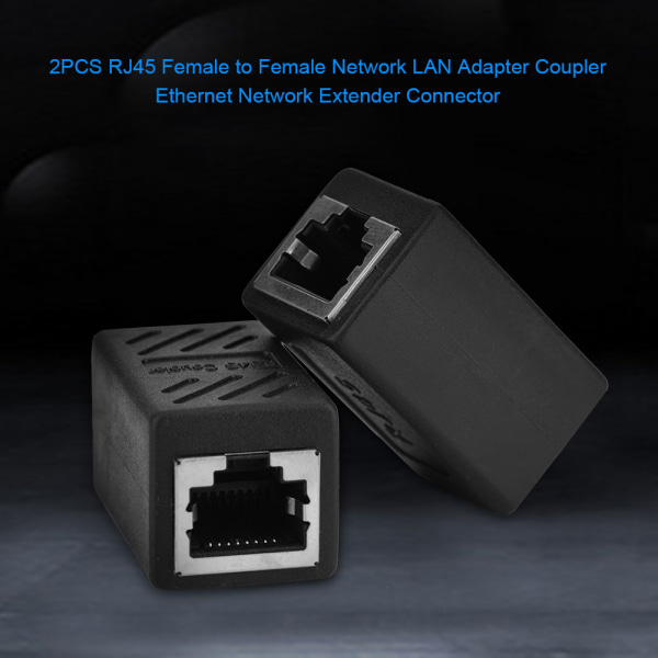 2kpl RJ45 naaras-naaras verkko LAN-sovitin Coupler Ethernet Network Extender liitin