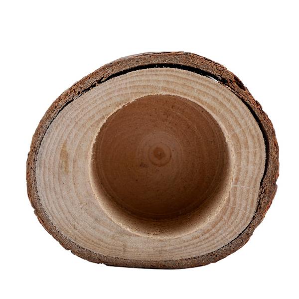 Trä Timmer Hög Ljushållare Stativ Ljusstake Log Blomkruka Ornament Dekor (tre delar)