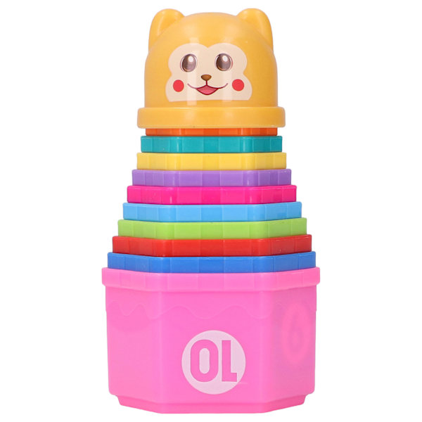 Baby Stapelkopp Barn Cartoon Hexagonal Nummer Brev Stapelkopp Badleksak Födelsedagspresent