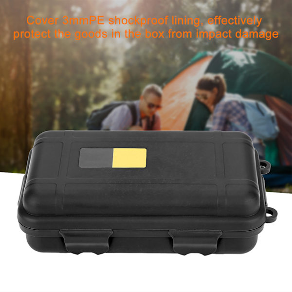 EDC Outdoor Survival Vattentät utrustning Förseglad låda Dammtät Trycksäker (svart stor)