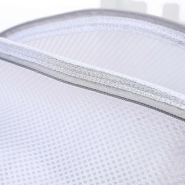 2-pack Skotvättspåse, Tvättnät med Dragkedja för Tvättmaskin Högkvalitativt Mesh Tvättväska Grå