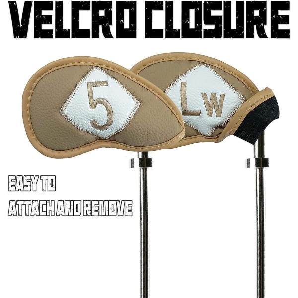 Luksus PU læder golfkølle jernhovedbetræk sæt til venstre- og højrehåndede spillere (12 stk.)