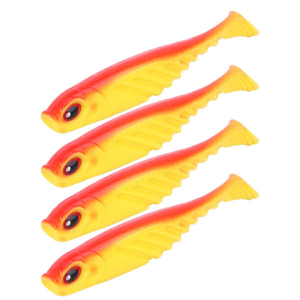 4 STK AR48 75 mm/3,2 g Fishing Soft T Tail agn Kunstig naturtro simulering lokketilbehør