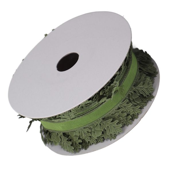 1.6In Bredd Band Presentförpackning Bladformad Solid DIY Bröllopsdekoration Band Grön