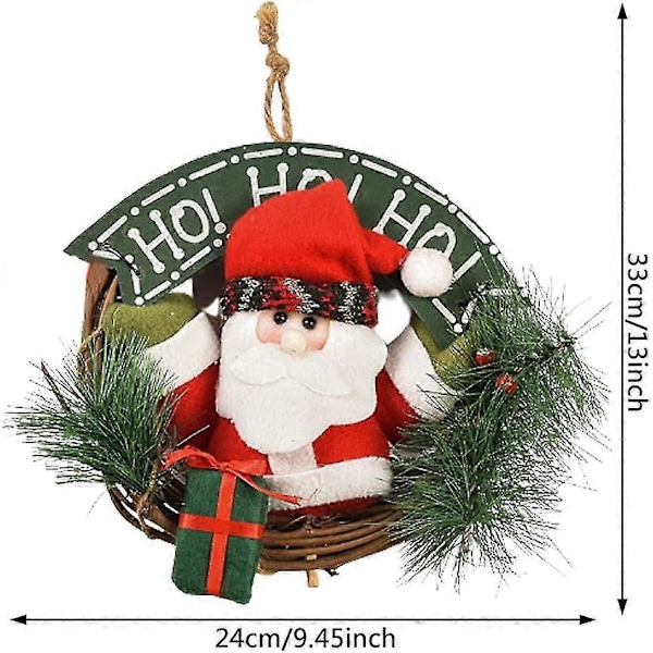 Julkrans för ytterdörren Julranka ring hänge 24cm dörrkrans Juldekoration F