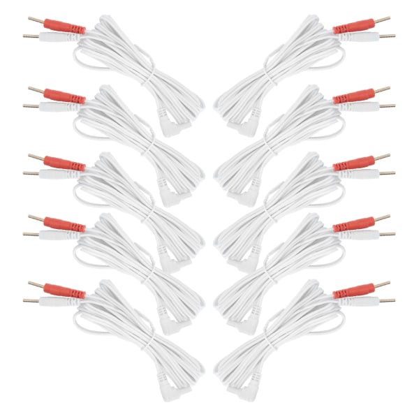 10 st/påse 2,35 mm 1,8 m 2-i-1-stiftstyp Elektrodledningsledningar Kabel för TENS-enhet fysioterapimaskin