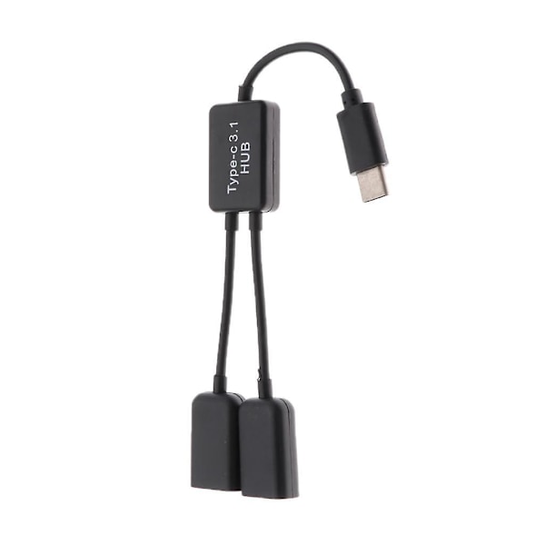 2 x USB 3.1 Typ C Hane till Hona Dubbel USB 2.0 2 i 1 OTG HUB Adapterkabel
