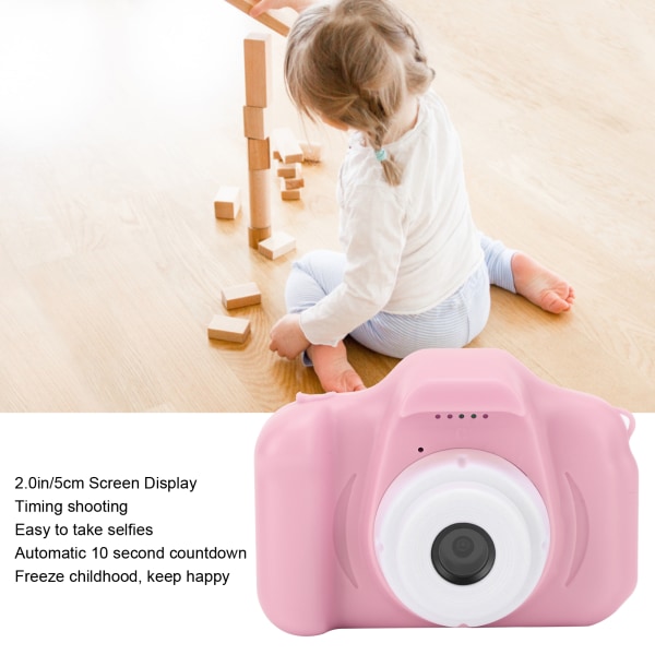 X2 multifunktionelt børne digitalkamera fotovideo med hukommelseskort Mini GiftPink 32GB