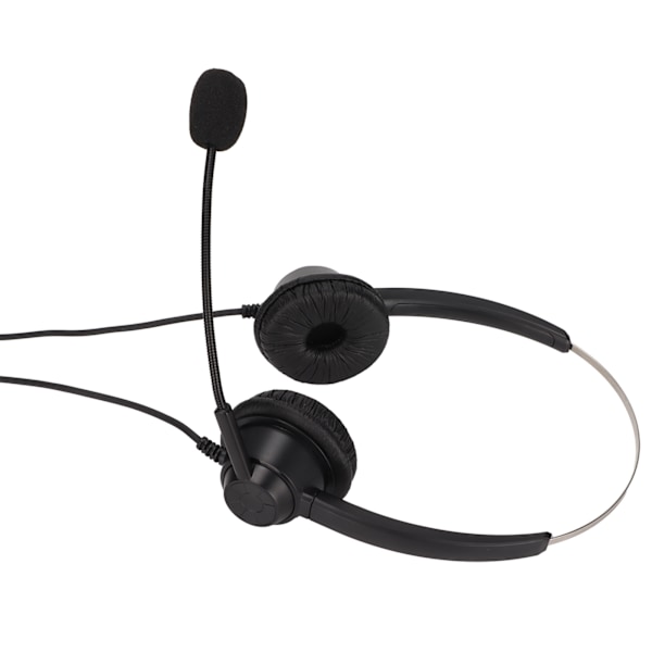 Telefon headset dobbel 3,5 mm plugg binaural justerbar volum kablet kundeservice hodetelefon med mikrofon for PC-virksomhet