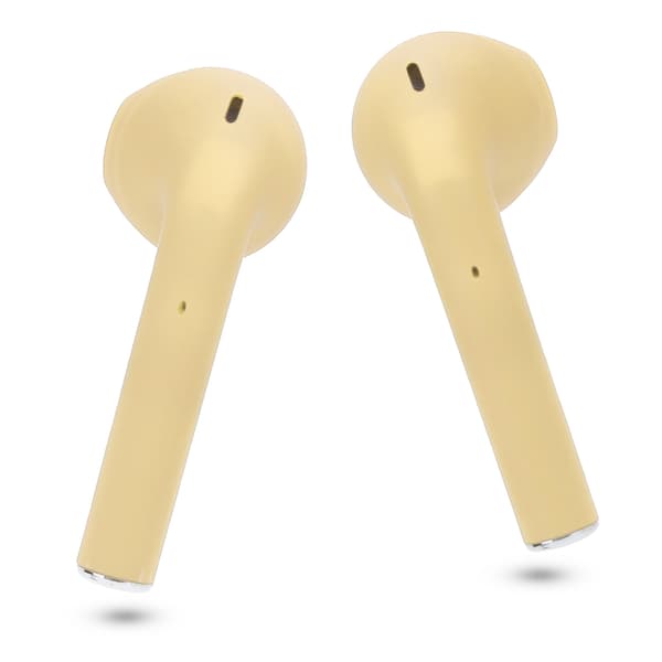TWS Bluetooth 5.0 trådlösa hörlurar med touchkontroll och laddningsfodral, gul