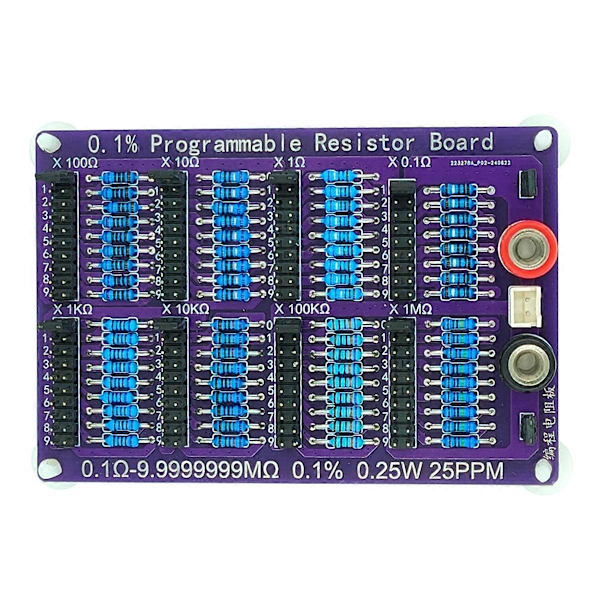 0,1Ω-9,9999999MΩ 0,1% 0,25W 25PPM Programmerbart Resistor Board