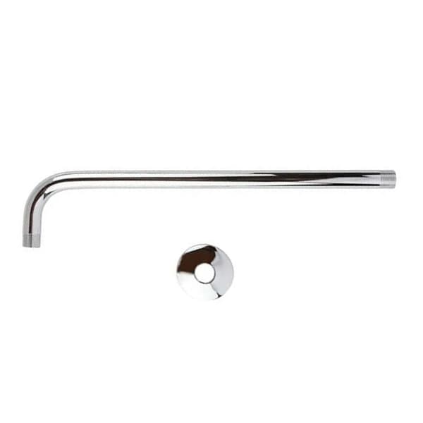 Dusjarmrør 50 cm total lengde 20 mm diameter rundt rustfritt stål forkrommet rustbestandig dusjhode-arm