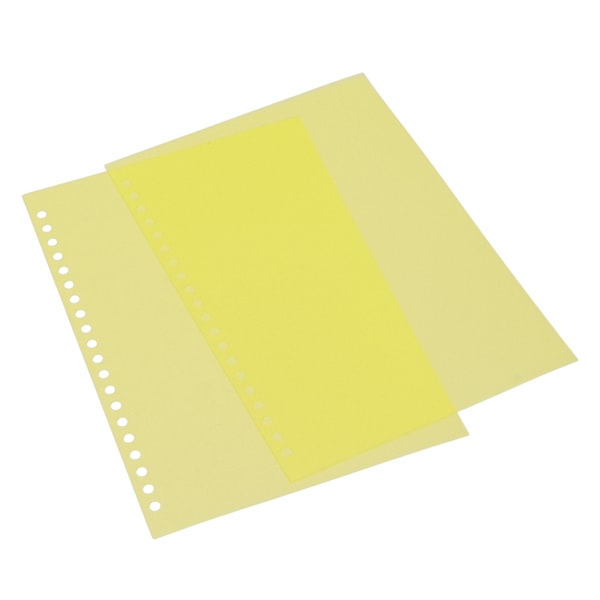 50 st arkpapper A5 20 hål PP-plast för presentation gul
