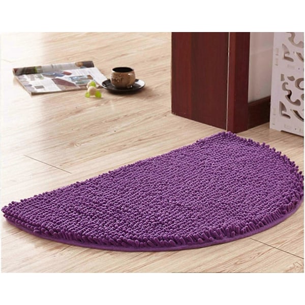 Halvsirkel Badematte, Myk Absorberende Chenille Fluffy Sklisikker Badematte Teppe