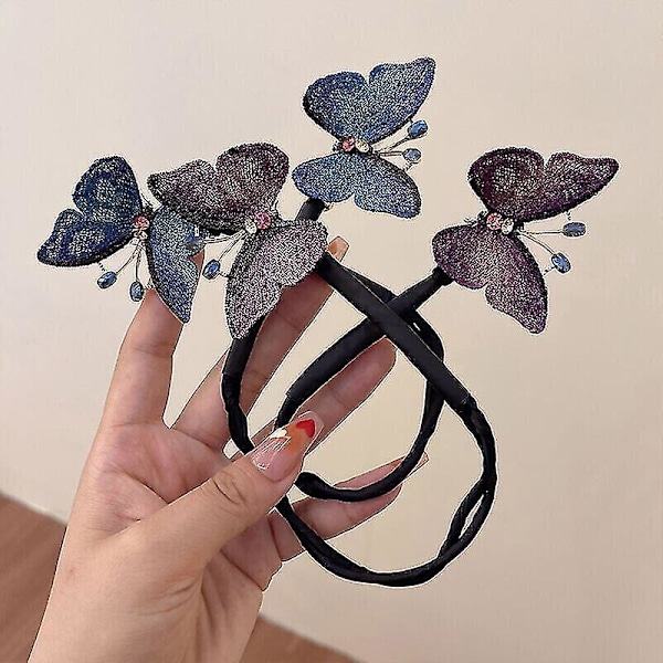 Ins Style Elegant Lazy Hair Curler Set - Skapa franska twist frisyrer med lätthet Blå fjäril