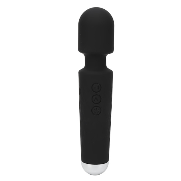 Håndholdt mini vibrerende stav USB-opladning 20 tilstande 8 hastigheder Reducer ømhed Mini Kraftig håndholdt massager Sort