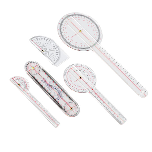 5 Styck Finger Small Joint Goniometer Clear Scale Transparent PVC Finger Goniometer Kit för knä Armbågsled