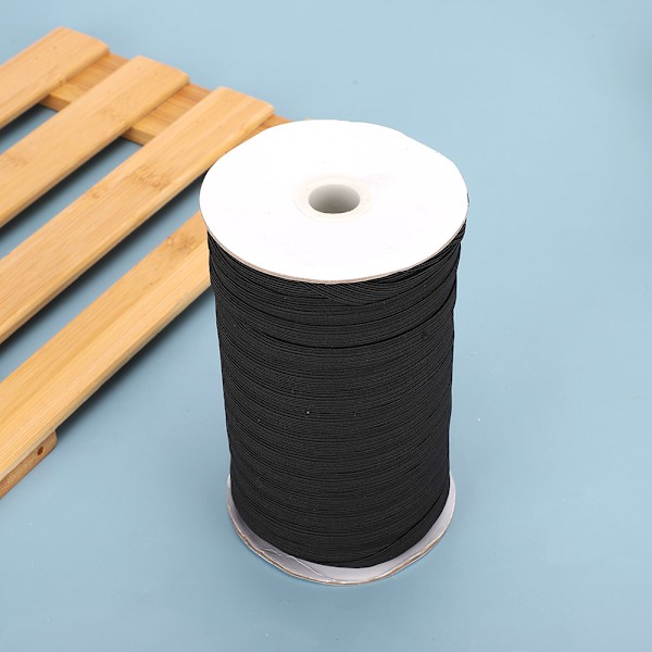 100 meter elastiskt band platt flexibelt rep band munstycke kläder tillbehör 10mm (svart )
