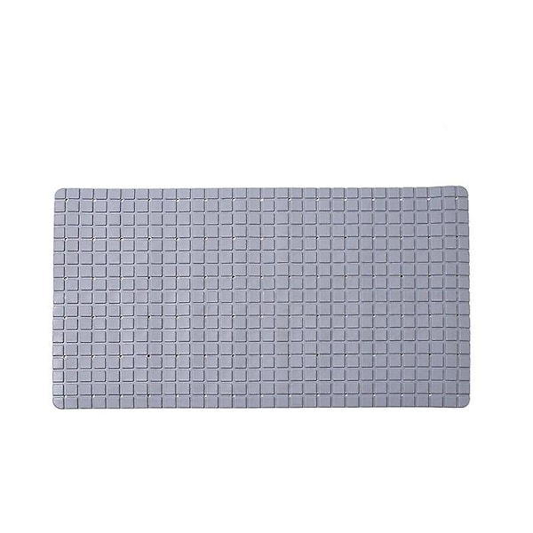 Halkfri badrumsmatta med sugkoppar/dräneringshål för badkar och duschar, mögelsäker golvmatta, lång 72 x 38 cm grå
