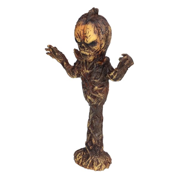 Skummelt gresskarhode-lys i harpiks, Halloween-hjemmedekorasjon, Halloween-skulpturpynt #A