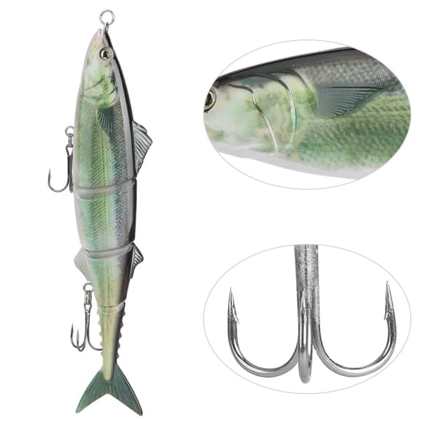 Fiskedrag med flera segment och trekrok för havsfiske 20 cm