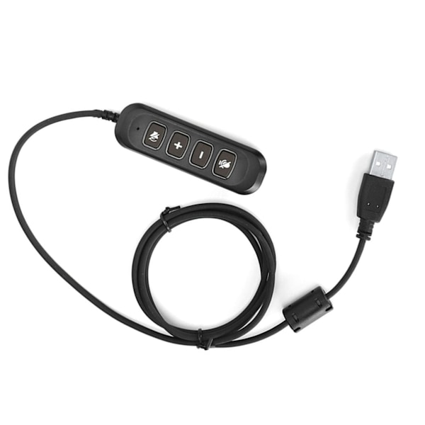 H901 USB-liitäntä QD-kaapeliadapteri säädettävällä äänenvoimakkuudella Call Center -kuulokemikrofonisovitin 3,5 mm:n kuulokemikrofonilaitteille, harmaa