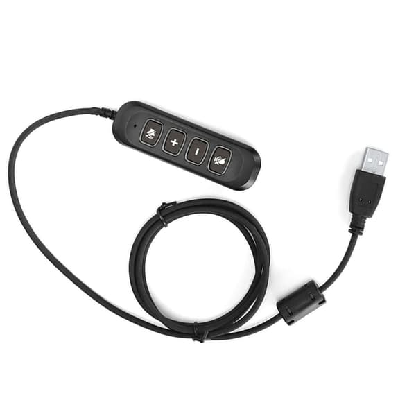 H901 USB-stik QD-kabeladapter Justerbar lydstyrke Callcenter-headsetadapter til 3,5 mm headsetudstyr Grå