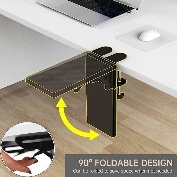 Ergonomisk Skrivbordsförlängare, 30x15 cm, Punch-Free (Vit)