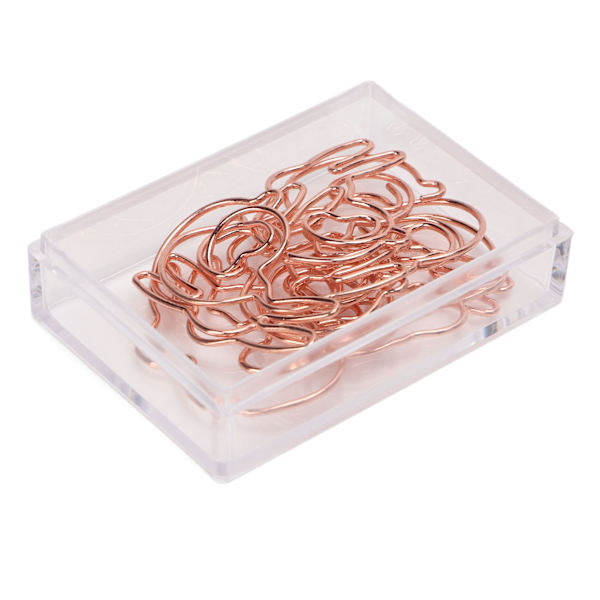 100 st. Pappersklämmor Bärbar Söta Djurform Galvanisering Roséguld Metall Pappersklämma Box Kontorsmaterial Kanin
