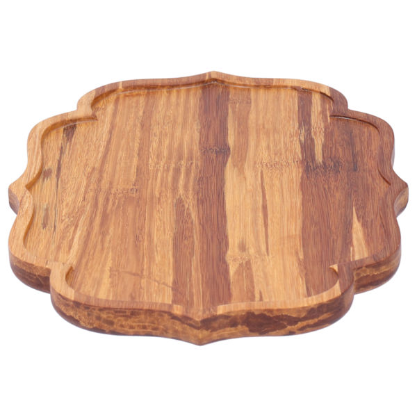 Bambus tebakke tebord serveringsplade japansk stil service med beskyttelsespudeS 19,8x13,7x1,8cm