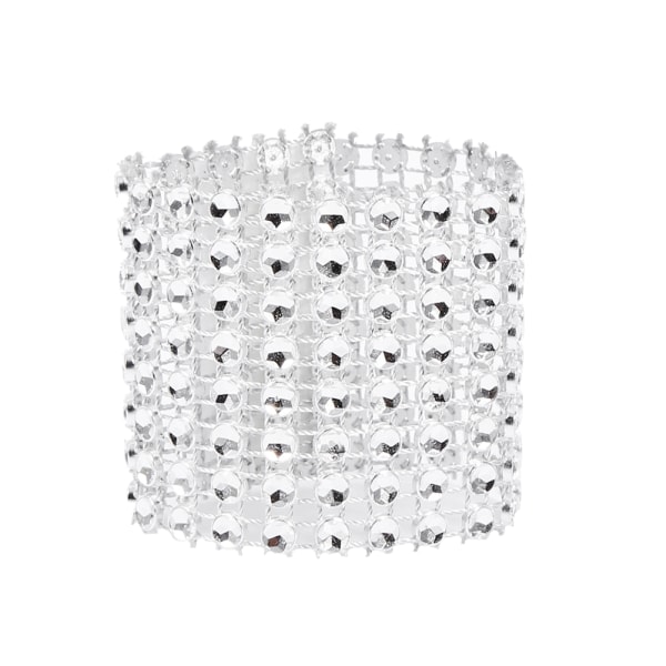 50 stk. 8 rækker stolserp servietringe diamant mesh wrap bånd til bryllup juleslim