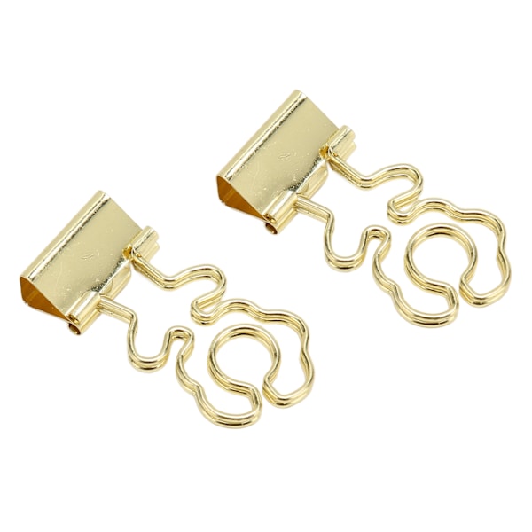 100 stk. Mini Binder Clips Blomsterform Stærk Klemmekraft Metal Lang Hale Clips Kontorartikler Guld