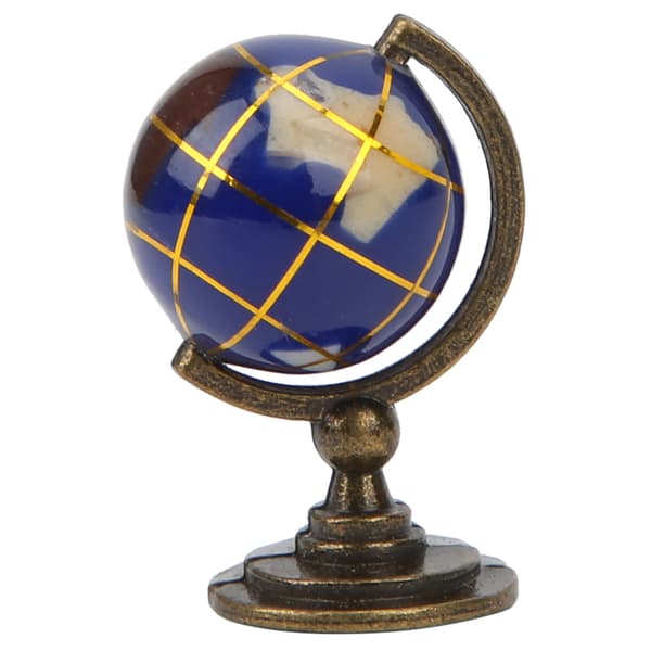 1:12 Miniature Hus Globus Børn Børn Simulation Mini Sød Dekoration Model Legetøj Blå Kugle Kobber Base