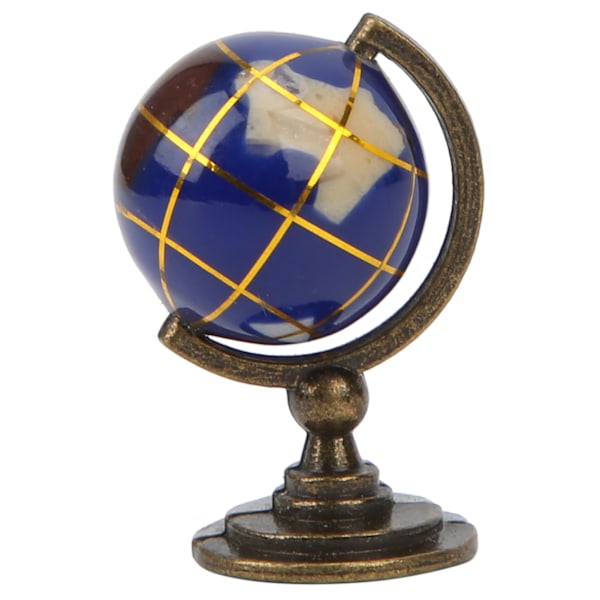 1:12 Miniatyrhus Globe Barn Simulering Mini Søt Dekorasjon Modell Leke Blå Ball Kobberbase