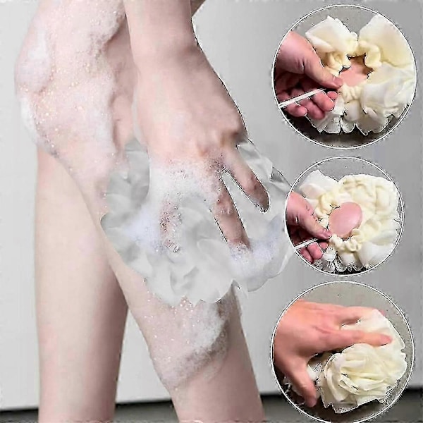 2 i 1 Bade Loofah Svamp Lilla