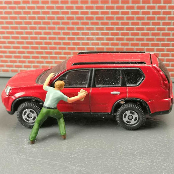 6 x 1/64 Miniatyrfigurer Gatubildsmodeller Biltvättare